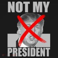 Not My President Red X Spray Paint Anti-Trump Women's Hoodie thumb 2