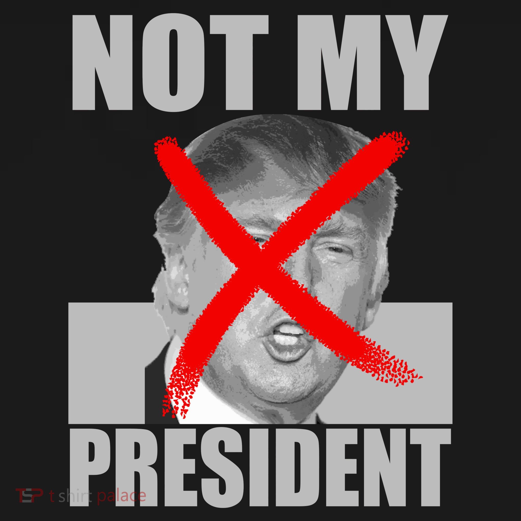 Not My President Red X Spray Paint Anti-Trump Women's Hoodie