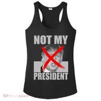 Not My President Red X Spray Paint Anti-Trump Ladies PosiCharge Competitor Racerback Tank thumb 0
