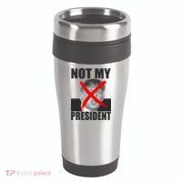 Not My President Red X Spray Paint Anti-Trump 16oz Travel Tumbler thumb 0