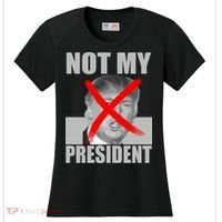 Not My President Red X Spray Paint Anti-Trump Women's Cooling Performance Crew T-Shirt thumb 0