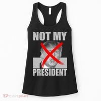 Not My President Red X Spray Paint Anti-Trump Women's Tank Top thumb 0