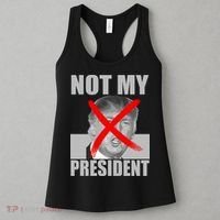 Not My President Red X Spray Paint Anti-Trump Women's Tank Top thumb 3