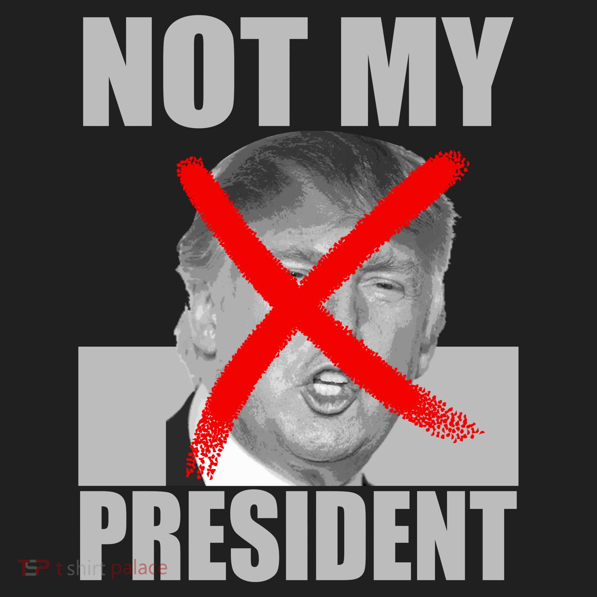 Not My President Red X Spray Paint Anti-Trump Plastic Christmas Ball Ornament