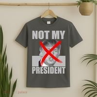 Not My President Red X Spray Paint Anti-Trump T-Shirt thumb 2