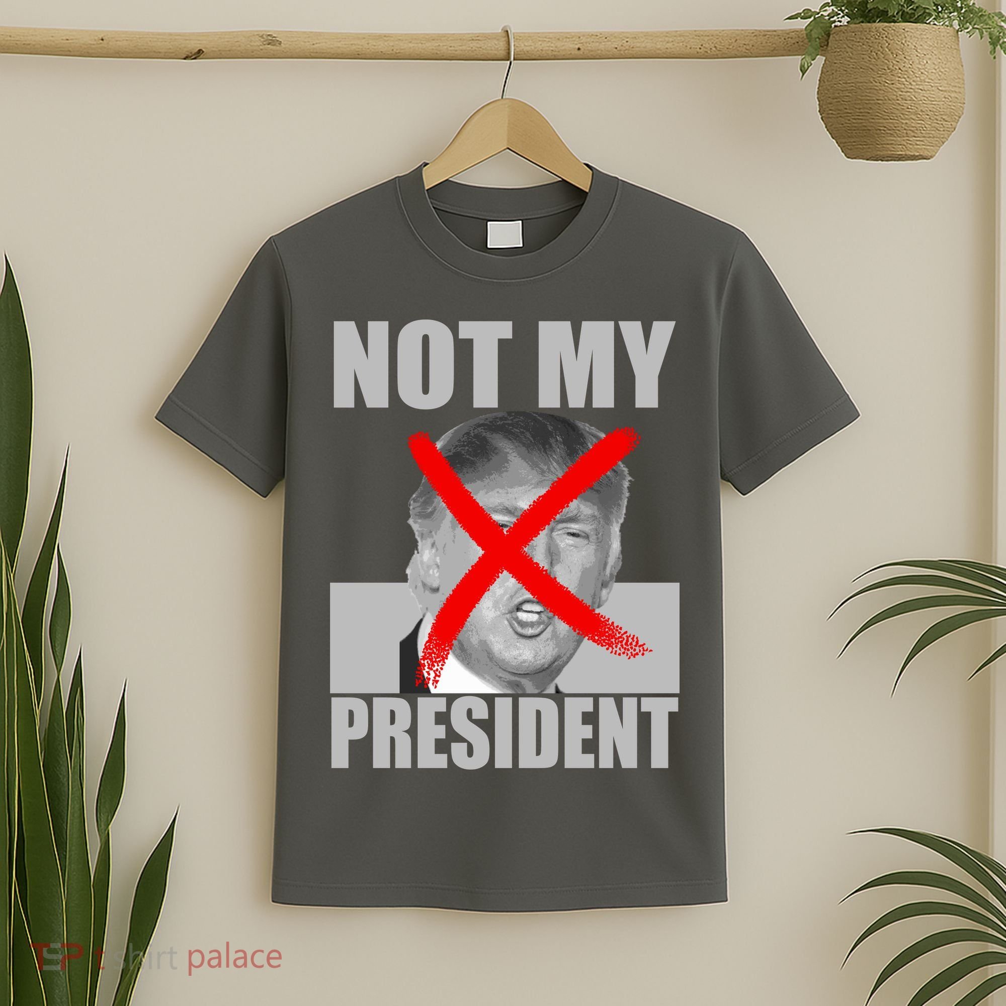 Not My President Red X Spray Paint Anti-Trump T-Shirt