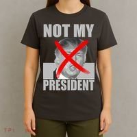 Not My President Red X Spray Paint Anti-Trump T-Shirt thumb 4