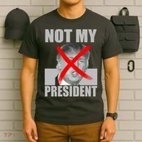 Not My President Red X Spray Paint Anti-Trump T-Shirt thumb 6