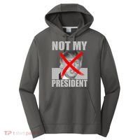 Not My President Red X Spray Paint Anti-Trump Performance Fleece Hoodie thumb 0
