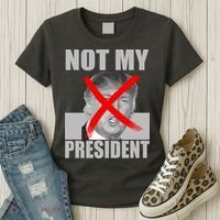 Not My President Red X Spray Paint Anti-Trump Women's T-Shirt thumb 3