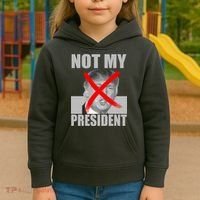 Not My President Red X Spray Paint Anti-Trump Kids Hoodie thumb 3