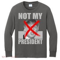 Not My President Red X Spray Paint Anti-Trump Kids Long Sleeve Shirt thumb 0