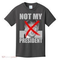 Not My President Red X Spray Paint Anti-Trump Kids T-Shirt thumb 0