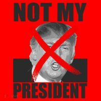 Not My President Red X Spray Paint Anti-Trump Santa Hat thumb 1