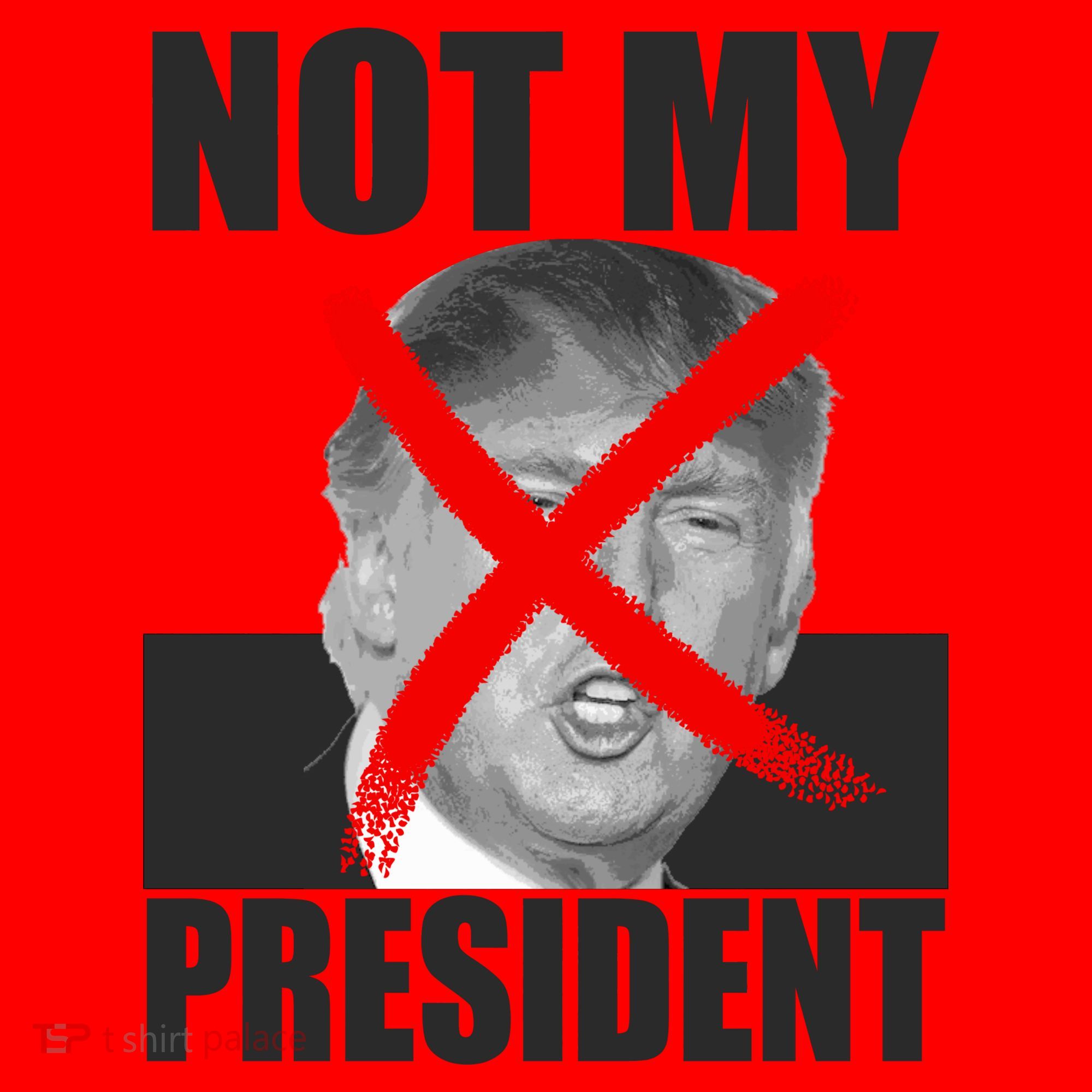 Not My President Red X Spray Paint Anti-Trump Santa Hat