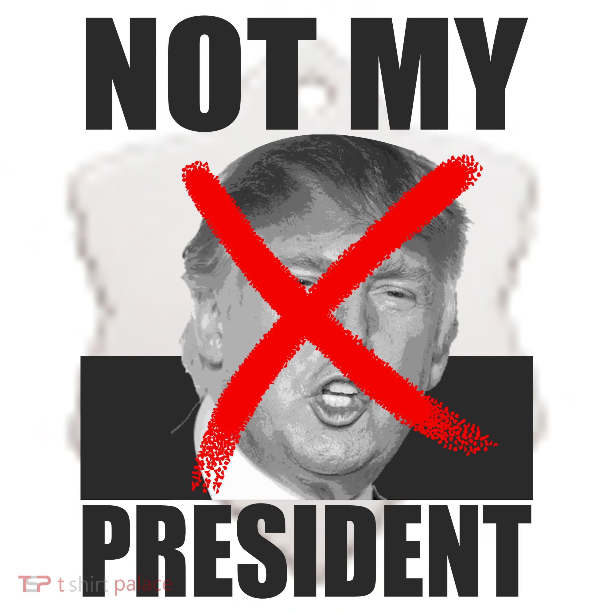 Not My President Red X Spray Paint Anti-Trump Ceramic Ornament