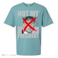 Not My President Red X Spray Paint Anti-Trump Sueded Cloud Jersey T-Shirt thumb 0