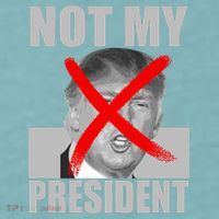 Not My President Red X Spray Paint Anti-Trump Sueded Cloud Jersey T-Shirt thumb 2