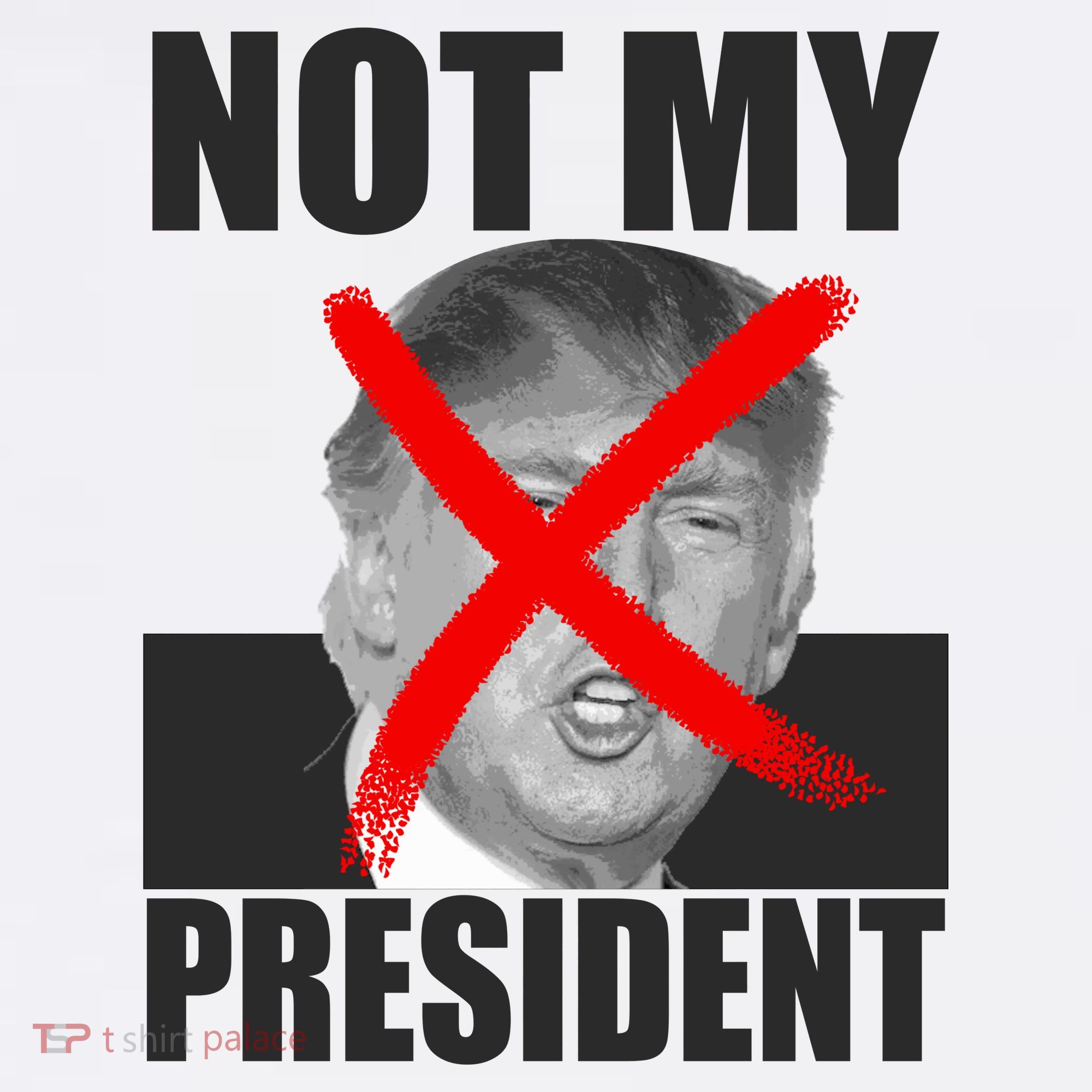Not My President Red X Spray Paint Anti-Trump Comfort Colors Garment-Dyed Hooded Sweatshirt
