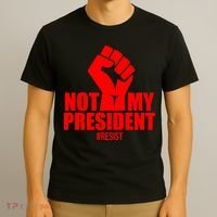 Not My President Resist Anti Trump Fist T-Shirt thumb 3