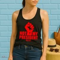 Not My President Resist Anti Trump Fist Women's Tank Top thumb 2