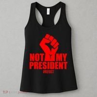 Not My President Resist Anti Trump Fist Women's Tank Top thumb 3