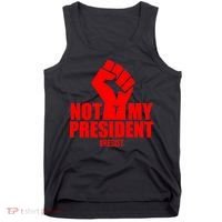 Not My President Resist Anti Trump Fist Tank Top thumb 0