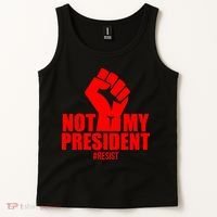 Not My President Resist Anti Trump Fist Tank Top thumb 2