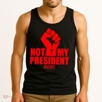 Not My President Resist Anti Trump Fist Tank Top thumb 3