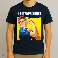 Not My President Rosie Riverter Girl Power Anti Trump Poster T-Shirt thumb 3
