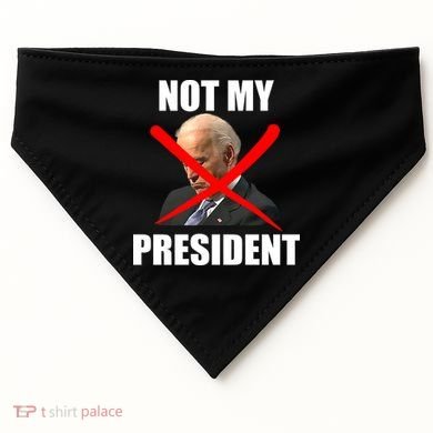 Not My President Trump Anti Biden USA-Made Doggie Bandana