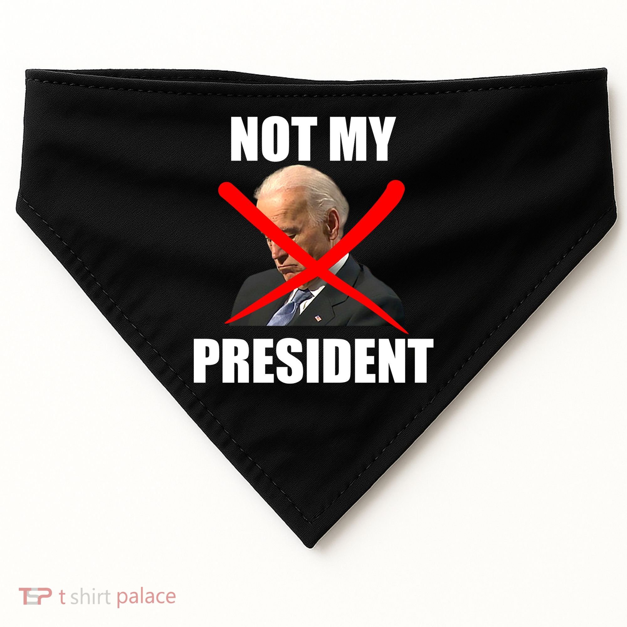 Not My President Trump Anti Biden USA-Made Doggie Bandana