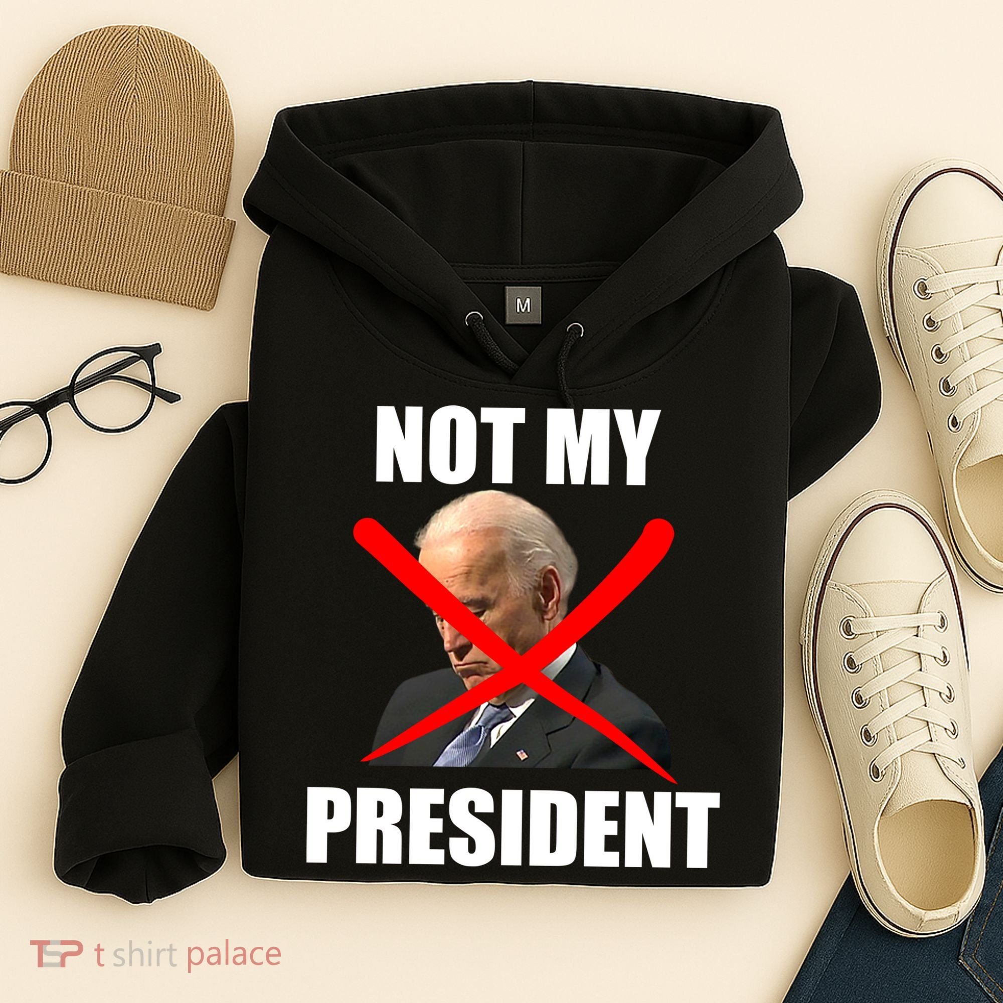 Not My President Trump Anti Biden Hoodie