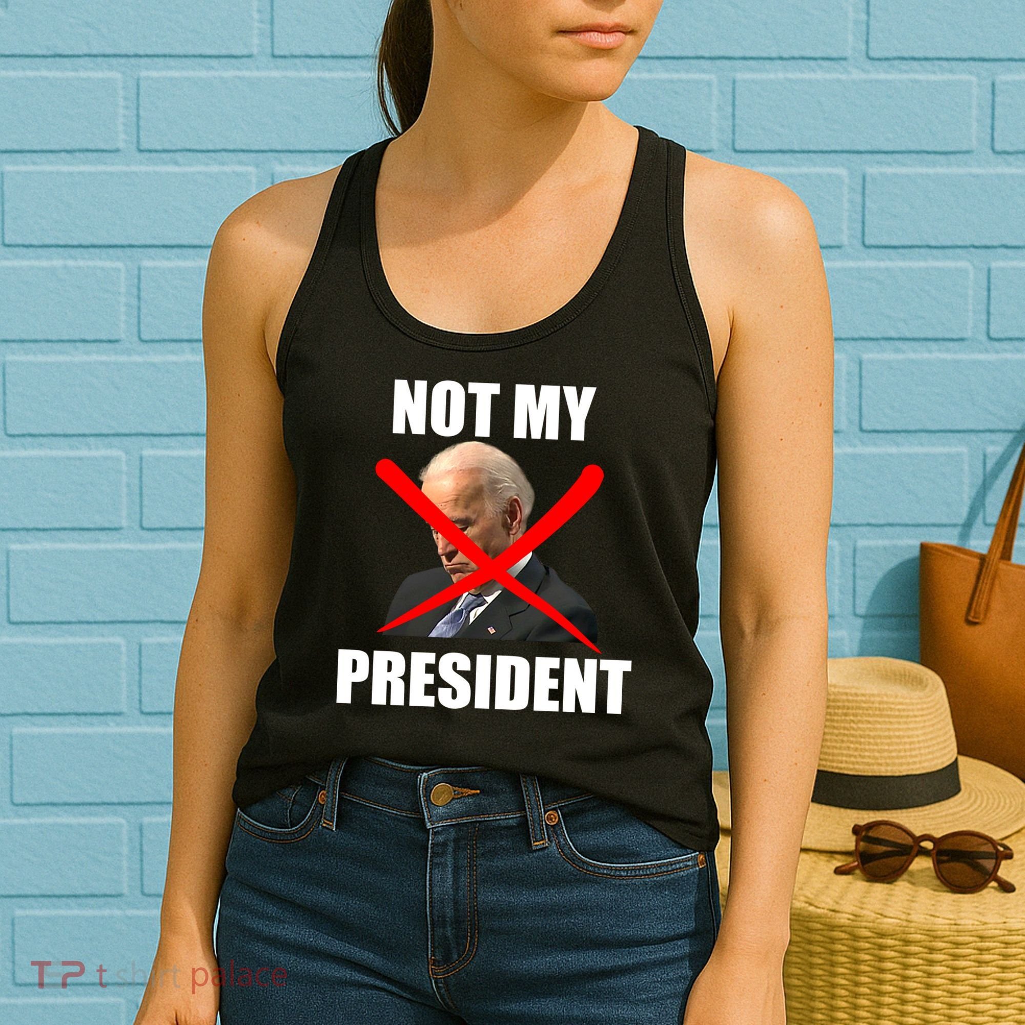 Not My President Trump Anti Biden Women's Tank Top