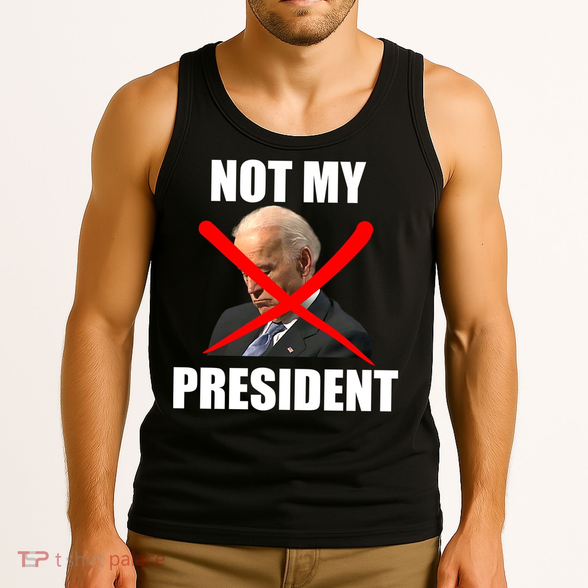 Not My President Trump Anti Biden Tank Top