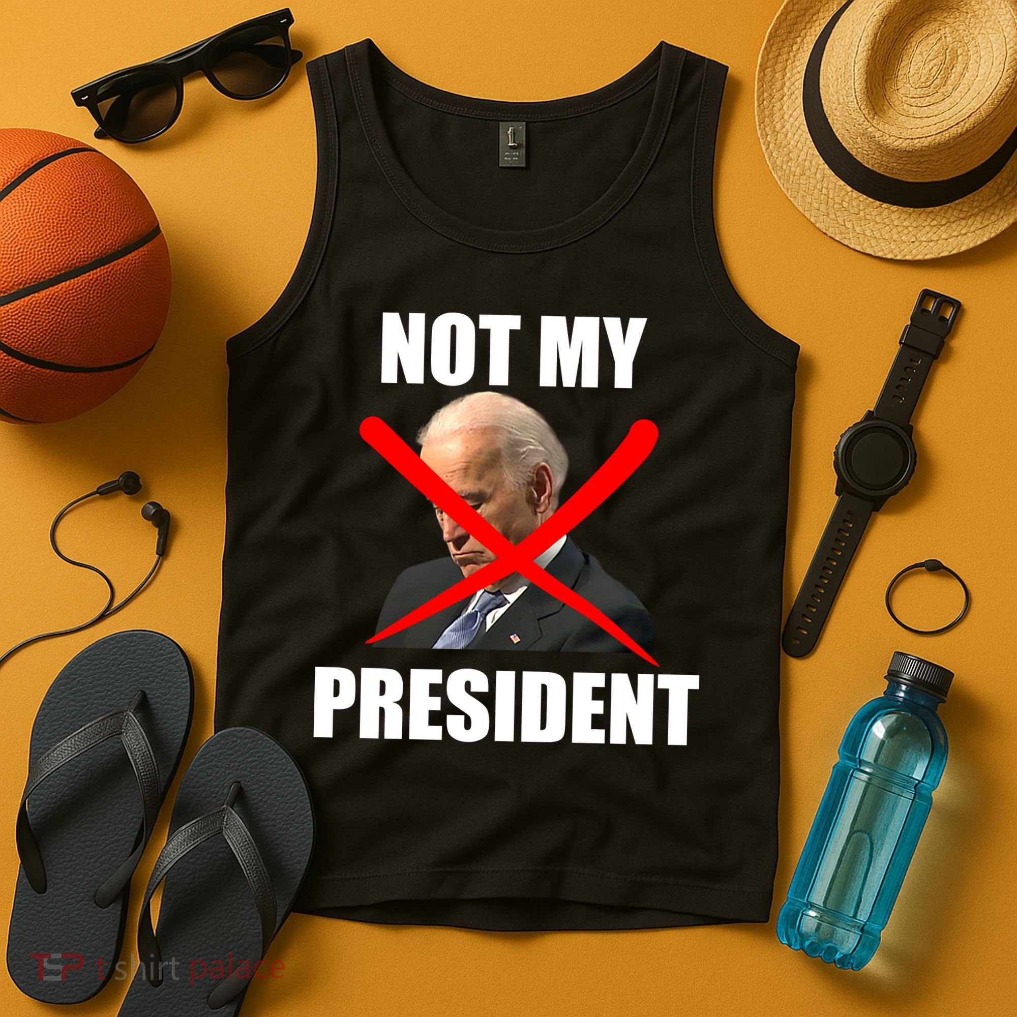 Not My President Trump Anti Biden Tank Top