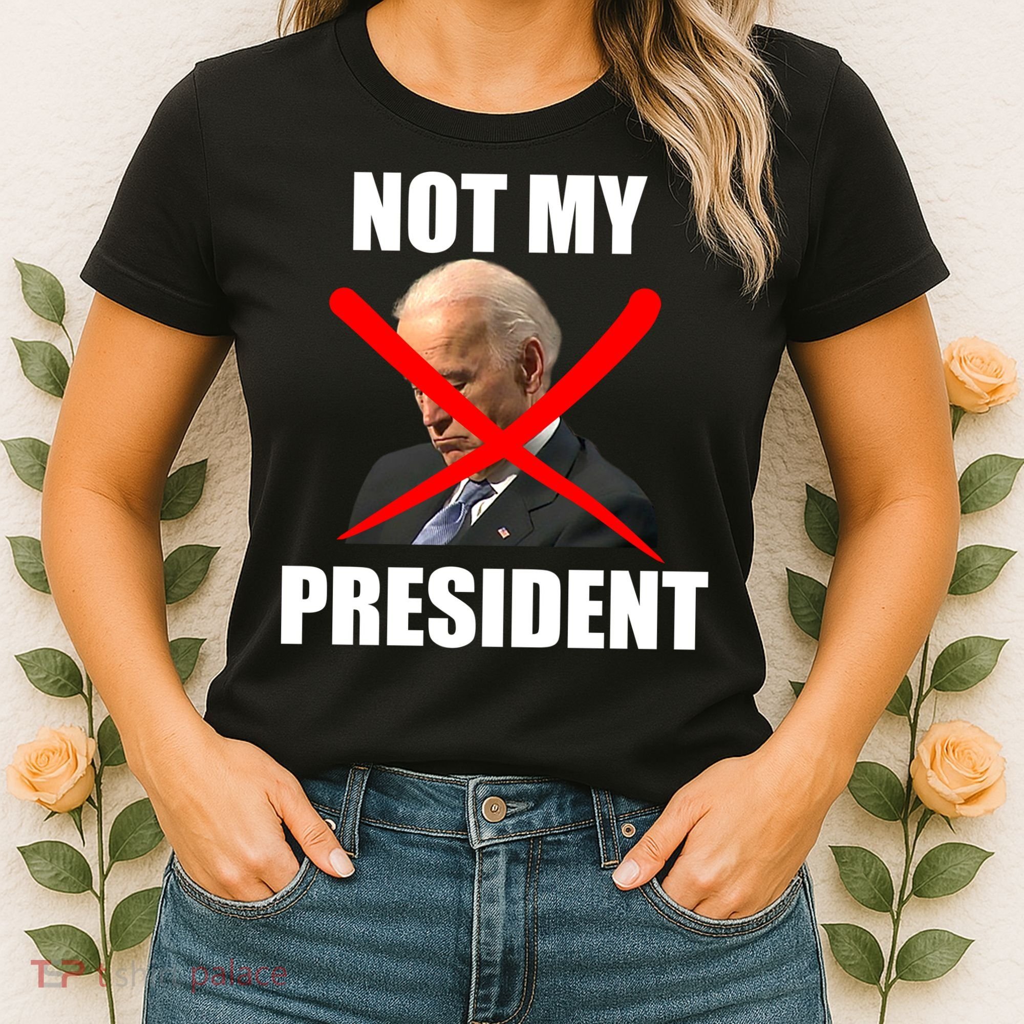 Not My President Trump Anti Biden Women's T-Shirt