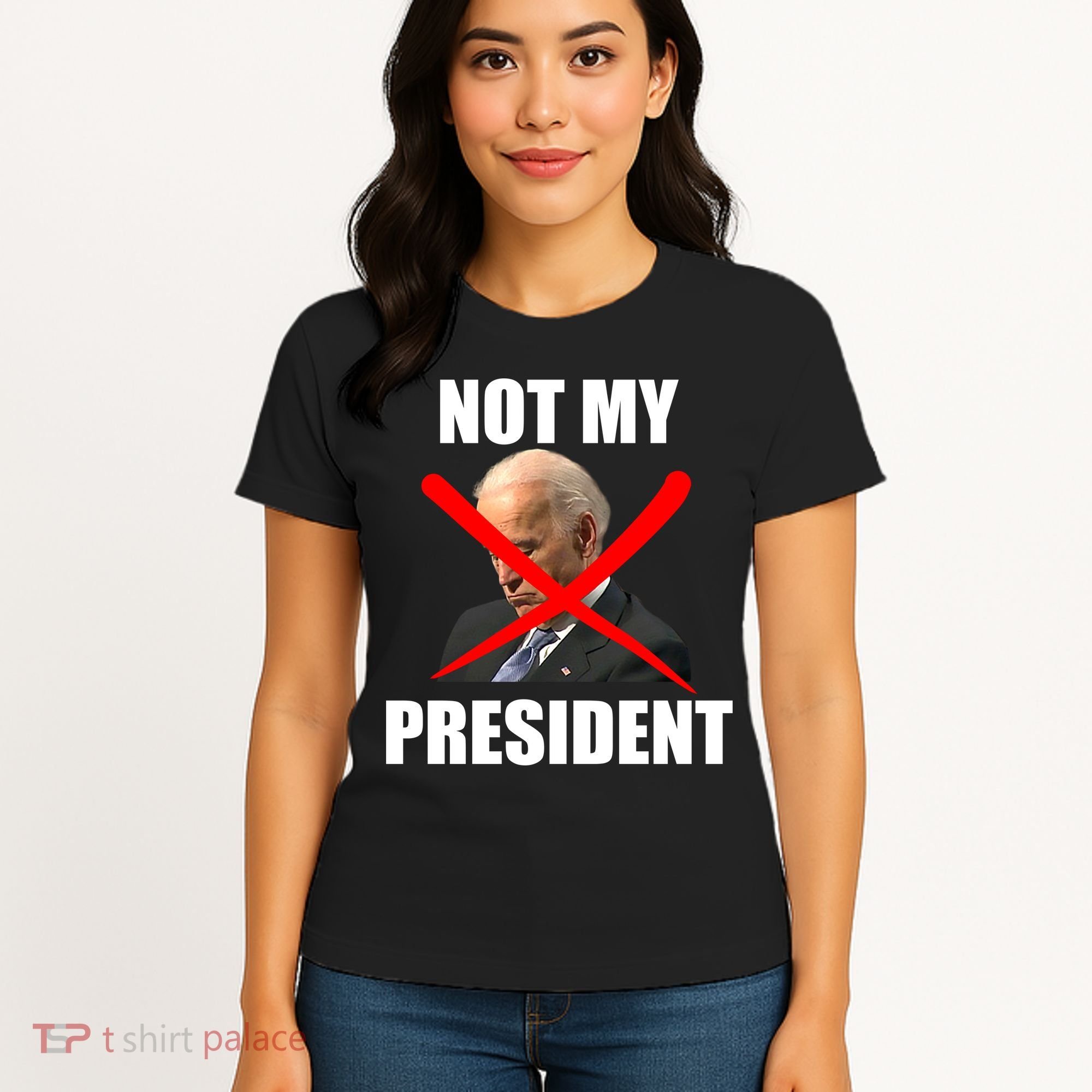 Not My President Trump Anti Biden Women's T-Shirt