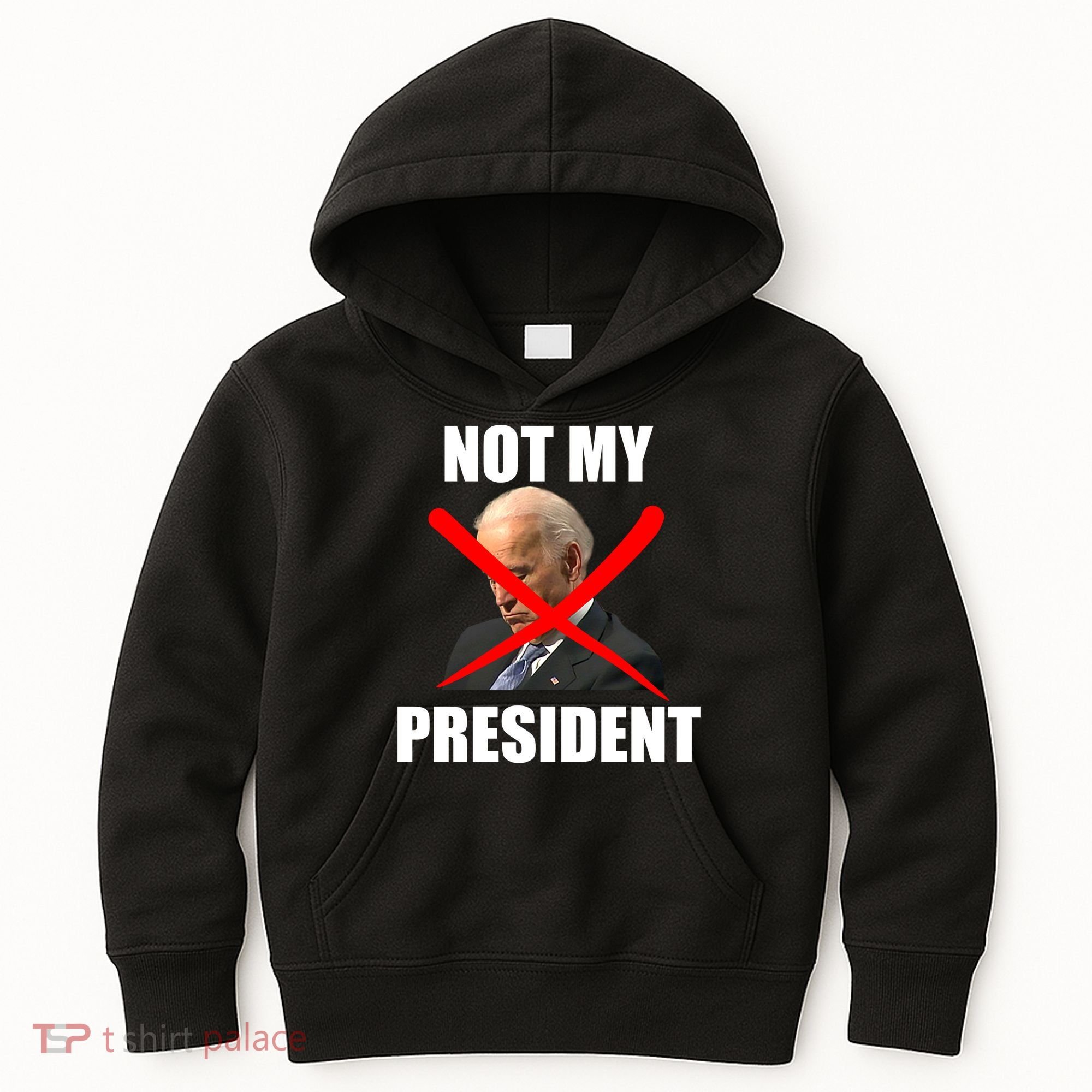 Not My President Trump Anti Biden Kids Hoodie