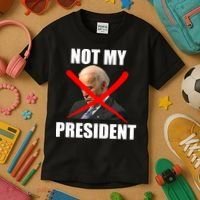Not My President Trump Anti Biden Kids T-Shirt thumb 3