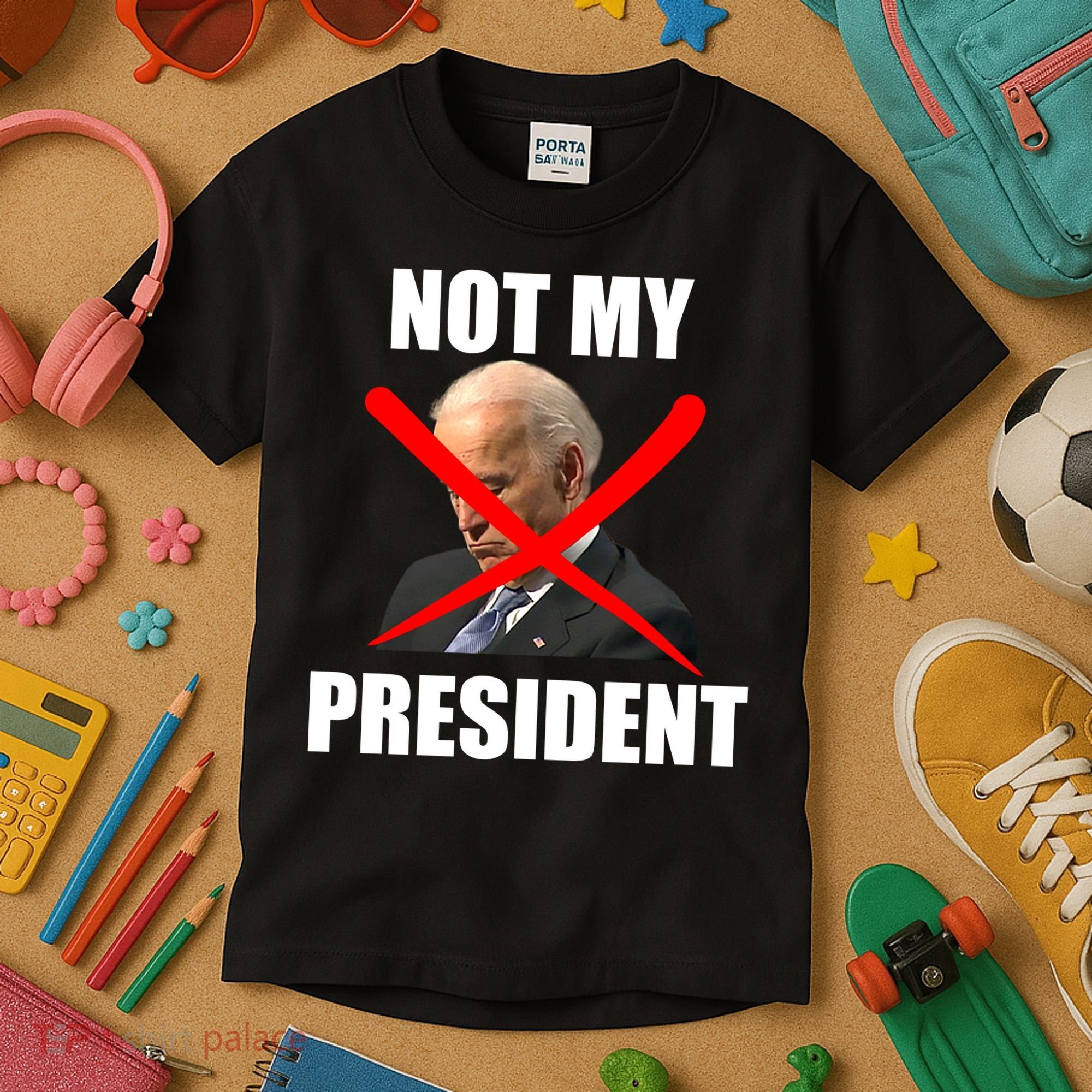 Not My President Trump Anti Biden Kids T-Shirt