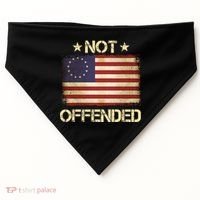Not Offended Betsy Ross Flag USA-Made Doggie Bandana thumb 0
