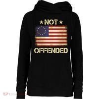 Not Offended Betsy Ross Flag Womens Funnel Neck Pullover Hood thumb 0