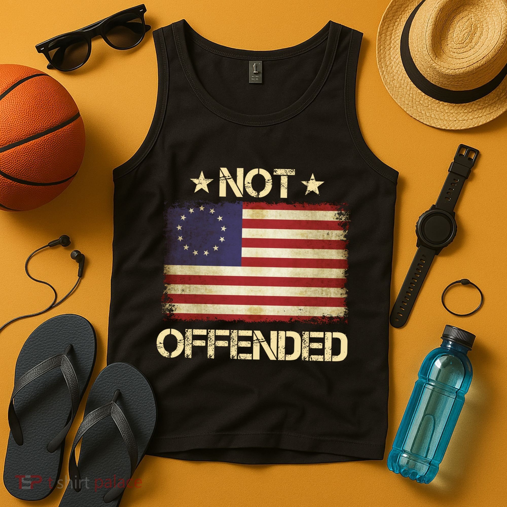 Not Offended Betsy Ross Flag Tank Top