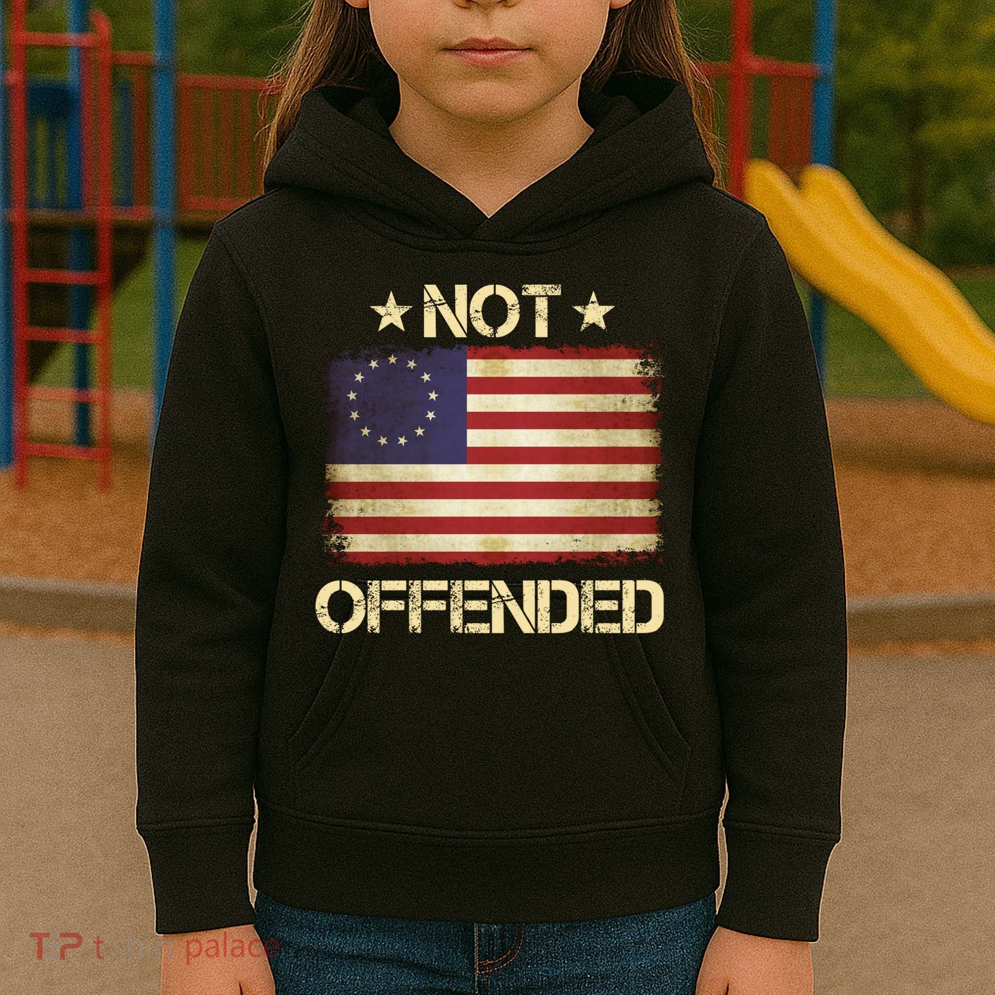 Not Offended Betsy Ross Flag Kids Hoodie