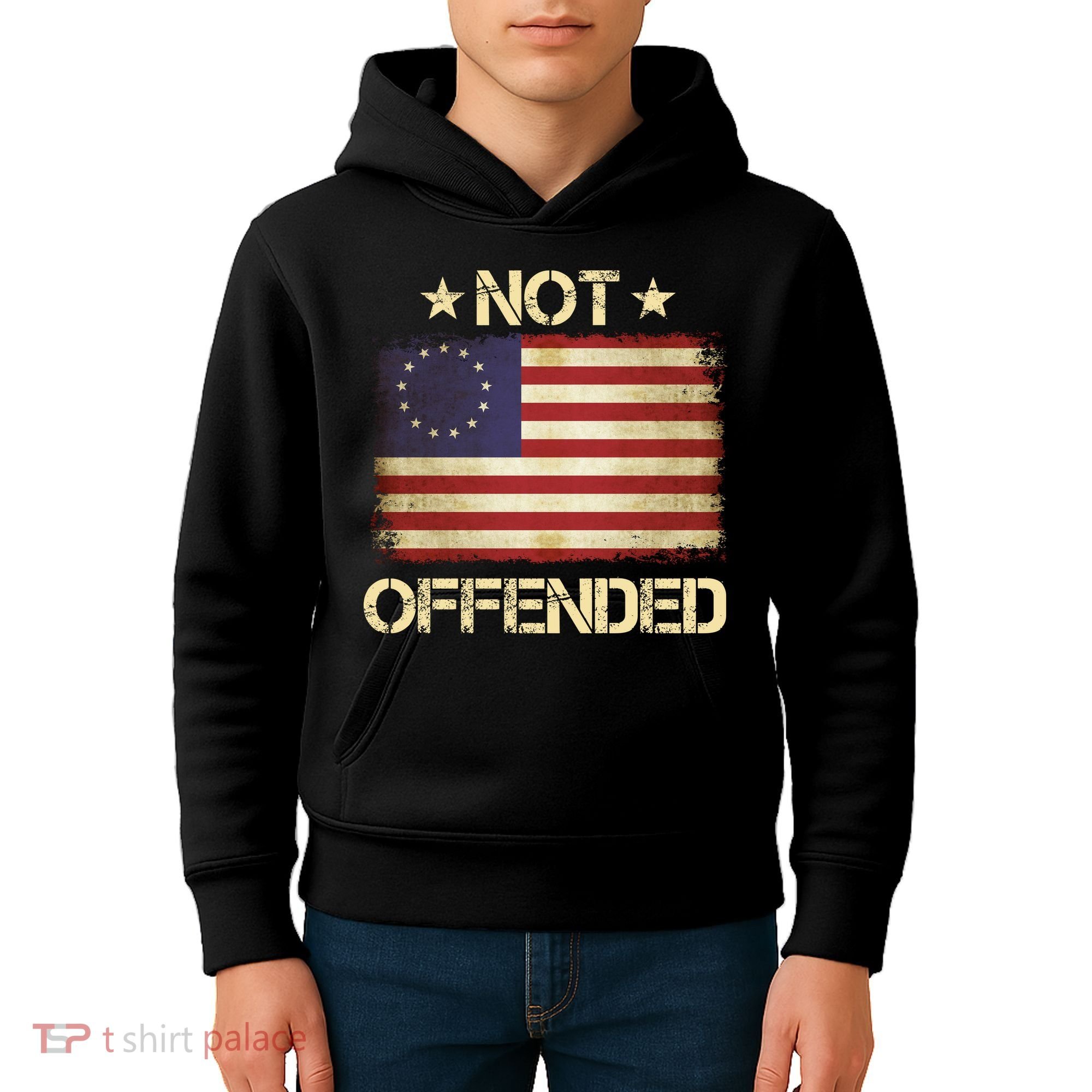 Not Offended Betsy Ross Flag Kids Hoodie