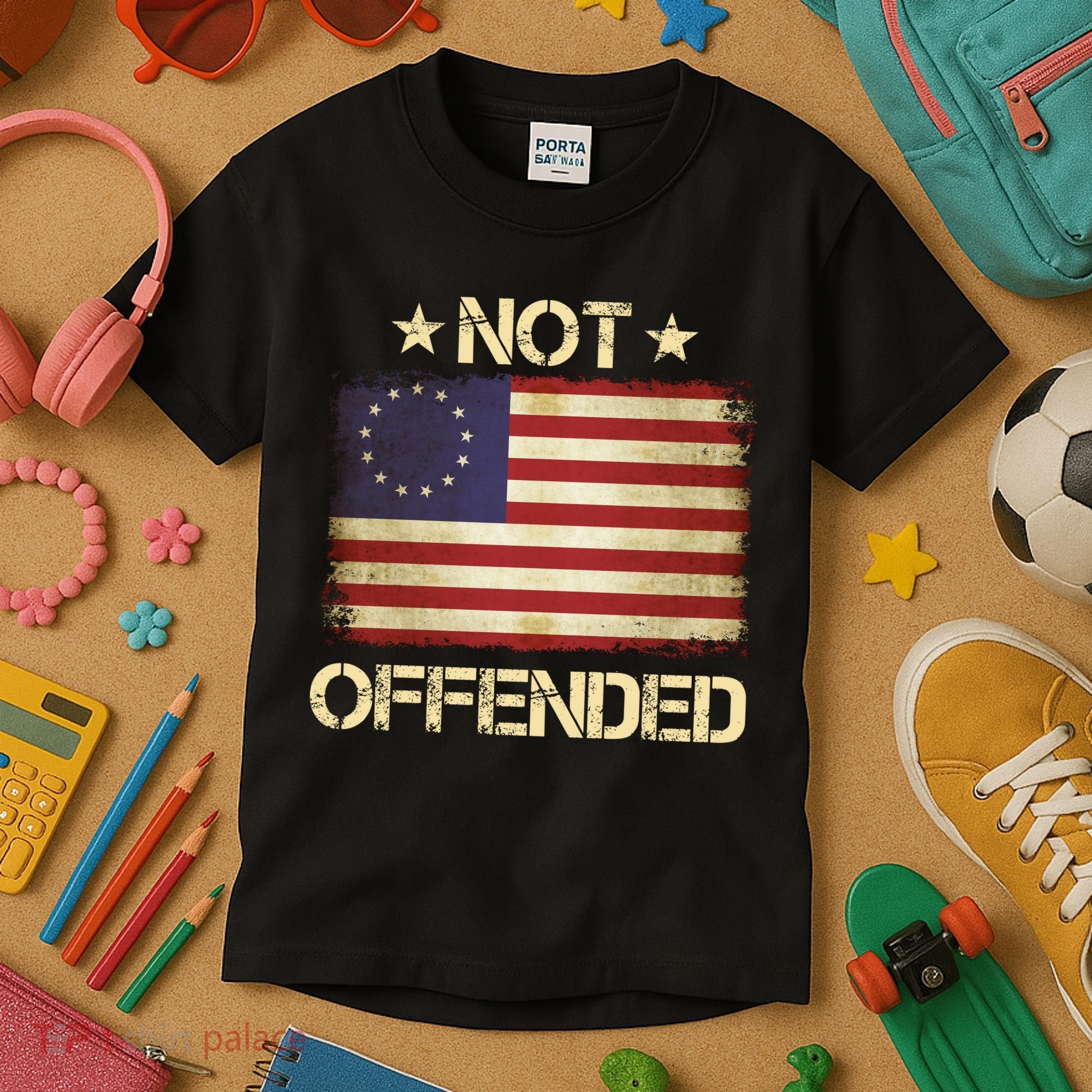 Not Offended Betsy Ross Flag Kids T-Shirt