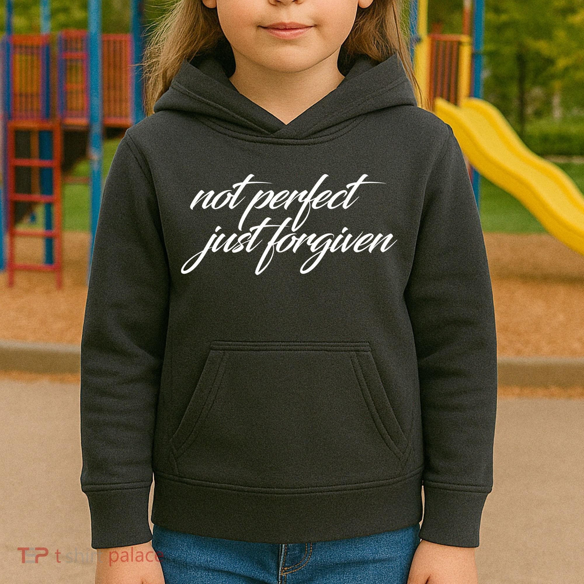 Not Perfect Just Forgiven Kids Hoodie