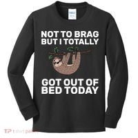 Not To Brag Got Out of Bed Kids Long Sleeve Shirt thumb 0