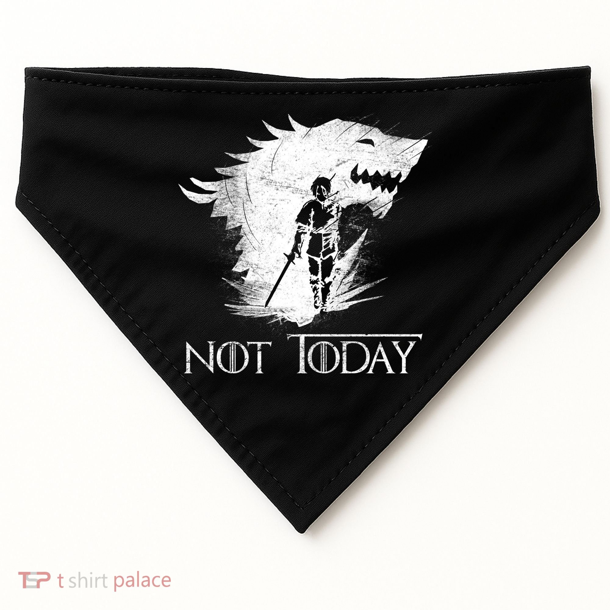 Not Today Arya Wolf USA-Made Doggie Bandana